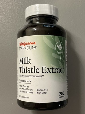 Walgreens Free+Pure Milk Thistle Extract 1000 Mg, 200 Capsules