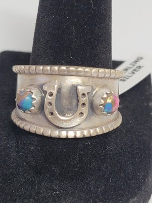 Pink Dahlia Cigar Band - size 10 Ring - SS 925 - handmade - full silver back