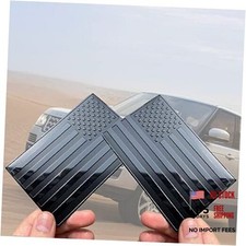 2 PCS Embossed 3D Metal Black American Flag Emblem Sticker, 5"x3"USA Flag