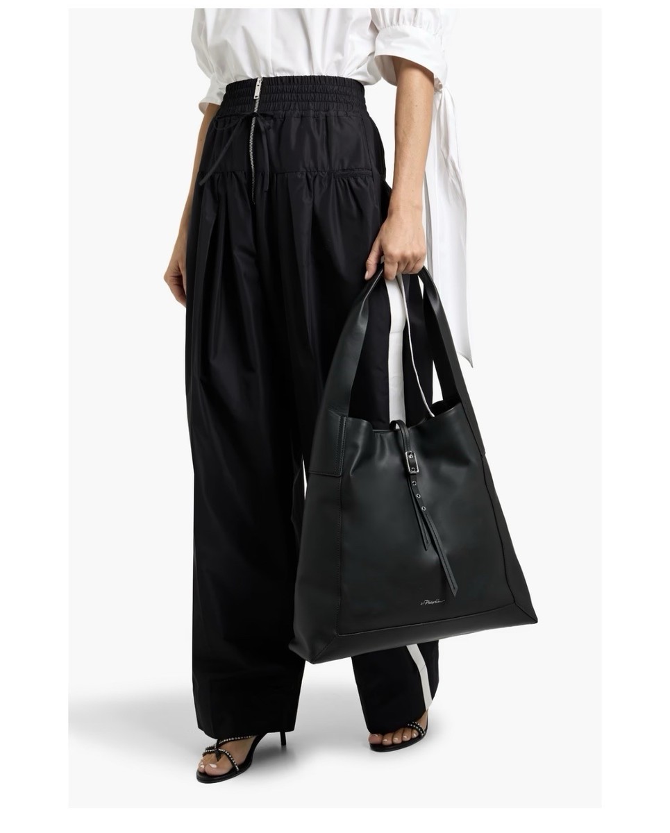 3.1 Phillip Lim Black Shoulder Bag Silver Hardware Buckle Closure