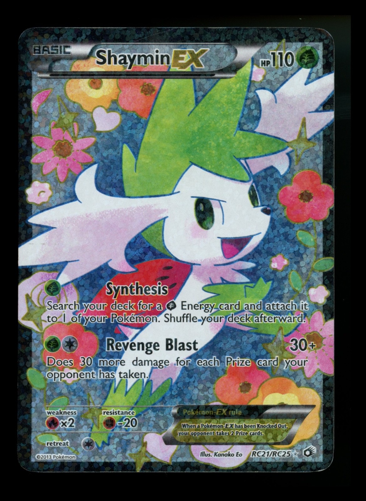 Shaymin EX RC21/RC25 Legendary Treasures 2013 Full Art Holo Pokémon Card TCG