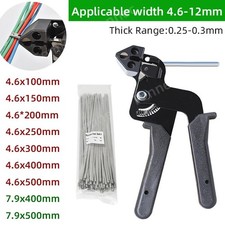 Stainless Steel Metal Cable Zip Tie Fasten Gun Pliers Crimper Tensioner Tools