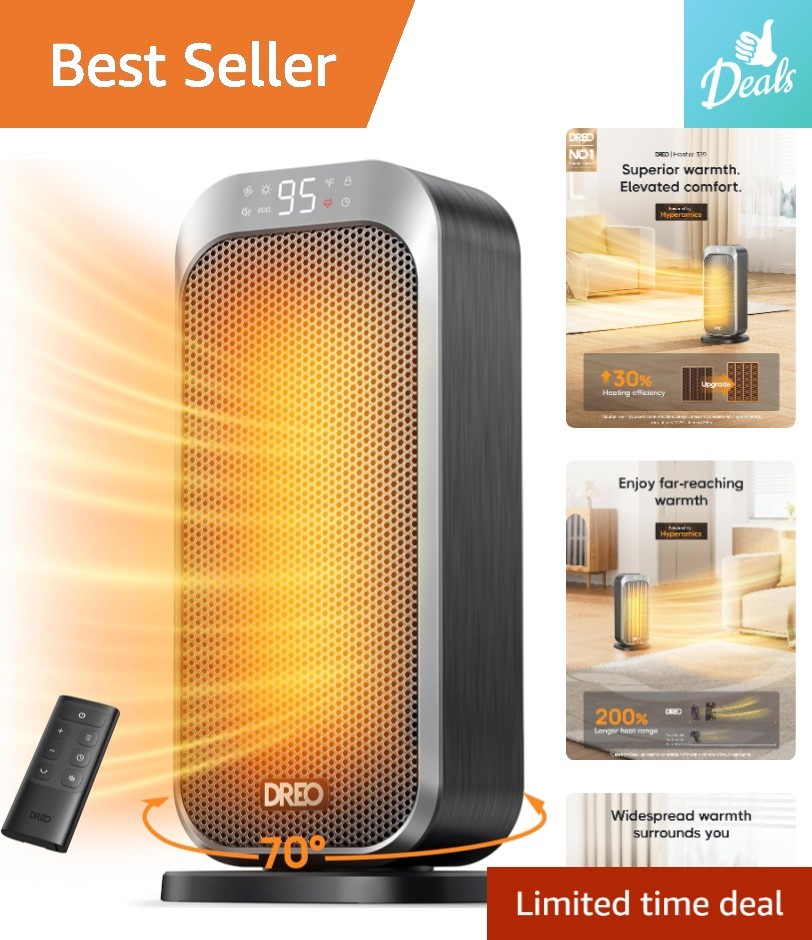 - Safe Ceramic Heater With 12h Timer & Remote