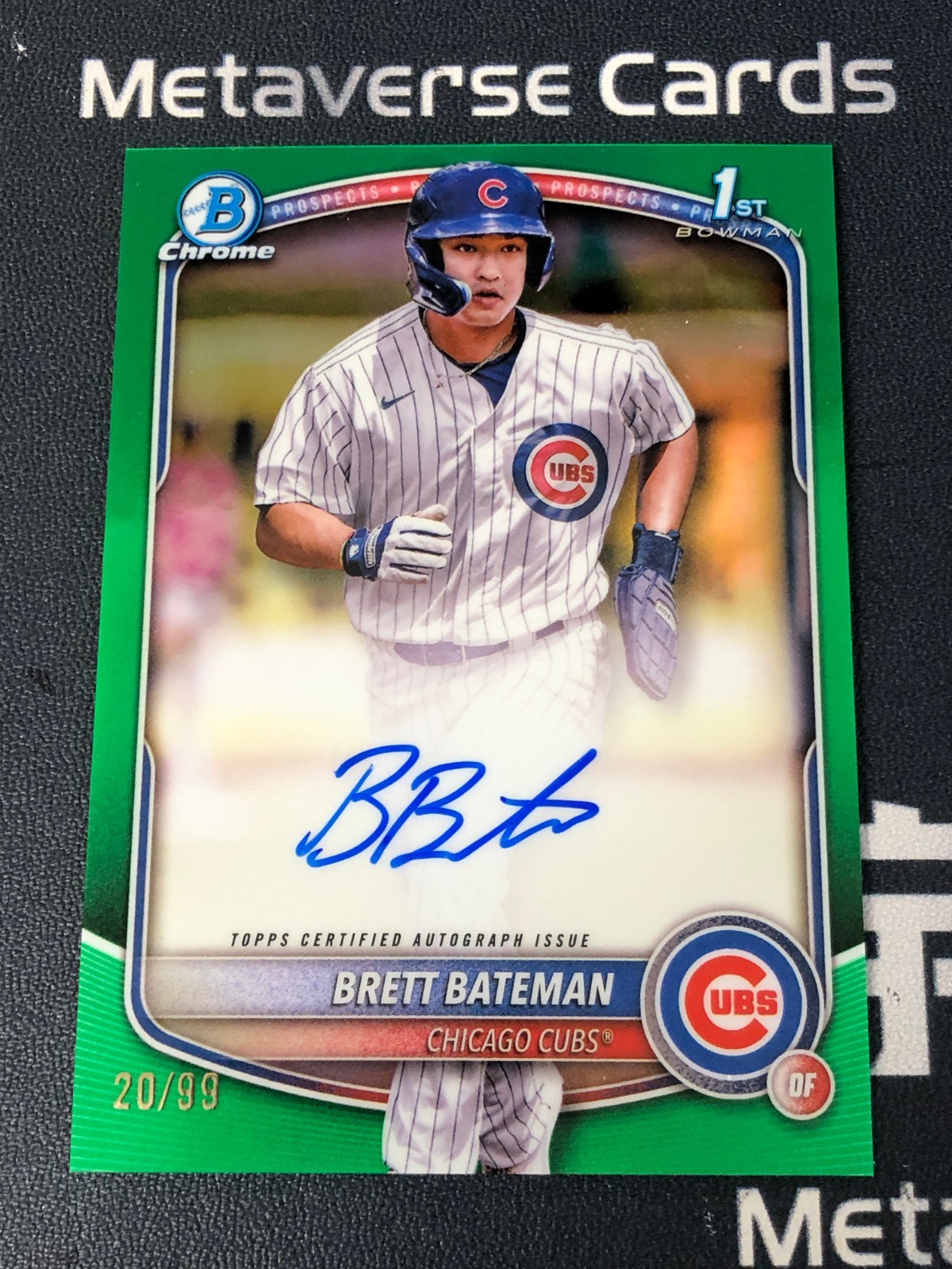 2025 Bowman Draft Chrome Brett Bateman 1st Prospects Auto Green 20/99 Cubs