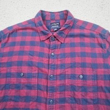 J Crew Shirt Mens Large Plaid Long Sleeve Button Up Flannel Casual