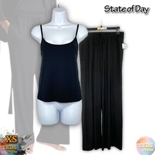 NWT State of Day Women's XS 2-Pc. Fluid-Knit Top  Pants Pajama Set 100189719