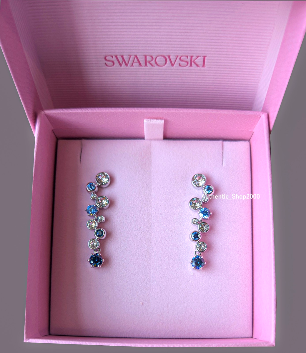 New 100% Authentic SWAROVSKI Rhod Blue Crystals Constella drop