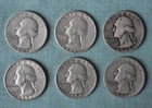 Washington Silver Quarters Lot of 6  Variety US Coins lot #3