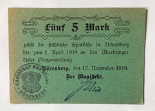 Notgeld Norenberg na Pomorzu, Ińsko, instrukcja placowa ponad 5 marek z 1918 roku