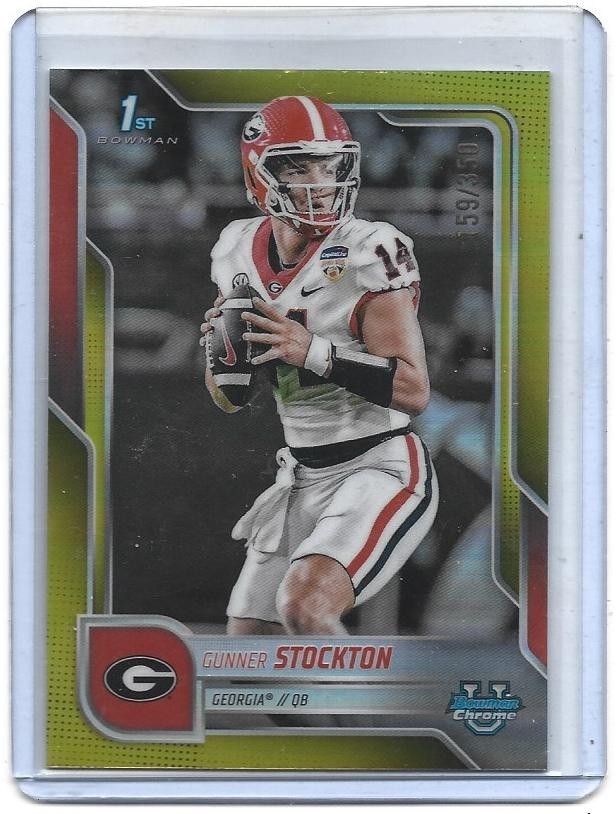 GUNNER STOCKTON 2025 BOWMAN CHROME U 1ST BOWMAN YELLOW REFRACTOR # 159/350