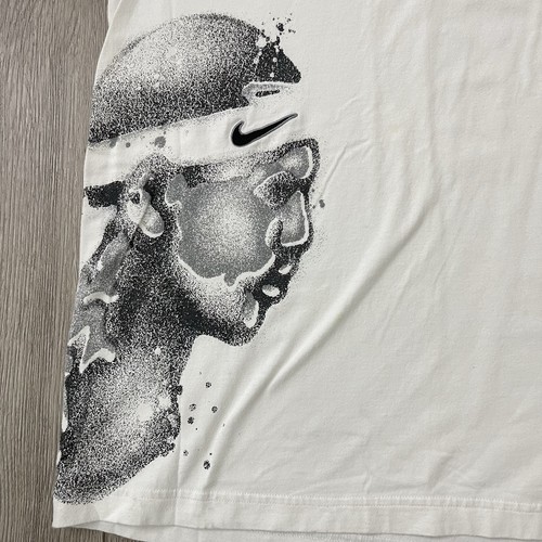 Vintage LeBron James Nike Graphic Ringer T-shirt XXL White Wrap Around Print - Picture 2 of 9