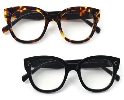 FADS & FASHIONS Large 58W x 55H Reading Glasses Unisex Anti Blue Light Filter Metal Hinges 5039