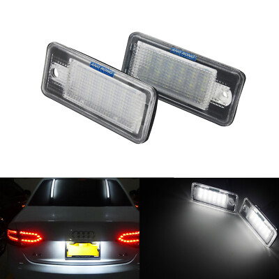 2pcs For Audi A3 A4 S4 A5 A6 RS6 A8 Q7 Canbus LED License