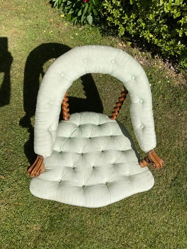 BEAUTIFUL ANTIQUE BARLEY TWIST ARMCHAIR - Picture 16 of 17