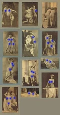 12 NU TIRAGES PAPIER  vers 1900 / risque sexy nude 