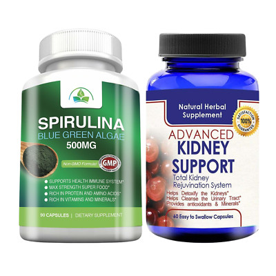Spirulina Immune System Health Supplements Kidney Supports Detox Cleanser Pills