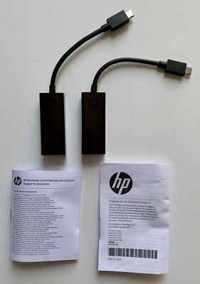 Lot of 2 HP USB-C to DisplayPort Adapter Cable | Black | 831119-001 NEW OEM