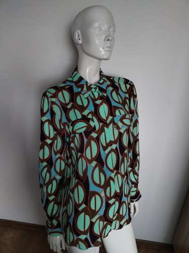 MARC CAIN multicoloured long sleeve top blouse shirt size N 4 - Picture 4 of 12