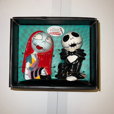 Nightmare Before Christmas Hand Painted Jack & Sally Salt Pepper SHAKERS NEW