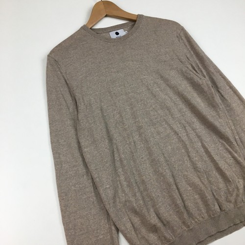 NN07 Jersey Hombre Pequeño Beige NUEVO BARCA Lana Tejido Cuello Redondo Pullover - Imagen 5 de 11