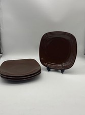 Assiette carrée Fiesta Chocolate (Intro 2008) par HOMER LAUGHLIN - Lot de 4