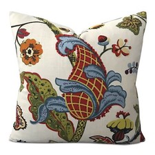 Tropical Botanical Linen Throw Pillow Cover 16x16