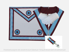 Masonic Regalia Mark Master Masons Set Apron, Collar, Jewel, Gloves BRAND NEW