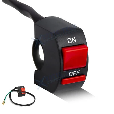7/8" Motorcycle Handlebar Kill Switch Control Mount LED Headlight On/Off Button - Image 1 of 4