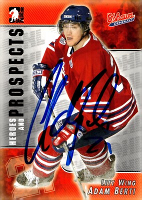 Adam Berti - Signed 2004-05 In The Game Heroes And Prospects Card #51 - Oshawa