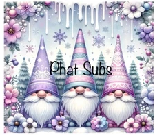 20oz Sublimation Tumbler Wrap Pink & Purple Gnomes Ready to Press Heat Transfer