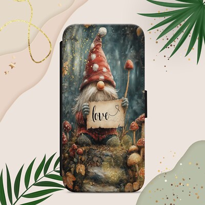 HERBST PILZ GNOM GONK LIEBE FLIP WALLET HANDYHÜLLE FÜR IPHONE SAMSUNG