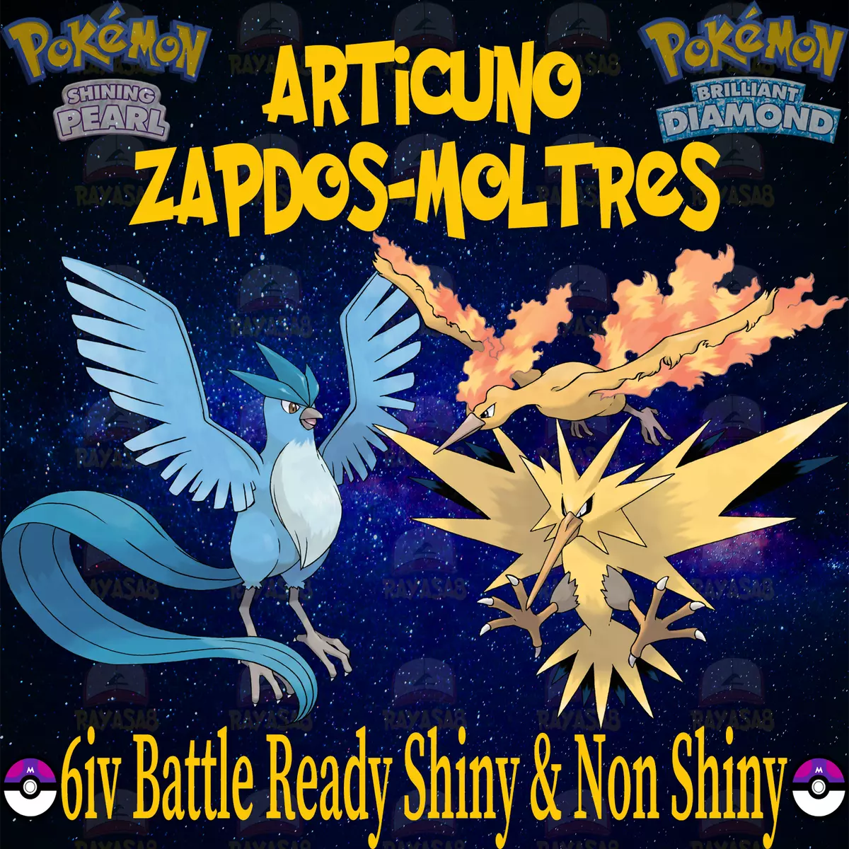 Shiny/non-shiny Zapdos 6IV Brilliant Diamond/shining Pearl 