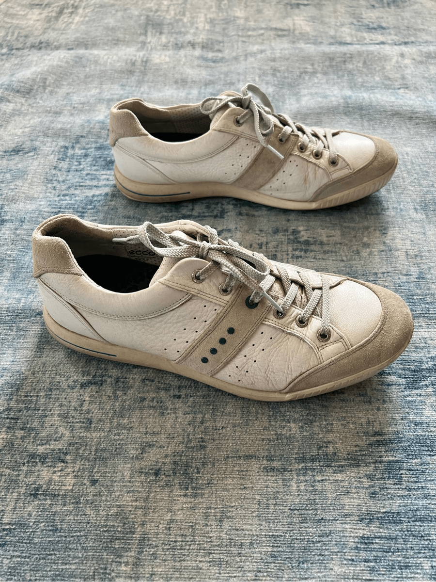 Ecco White Beige Green Street Premiere Golf Shoes Men display picture 2