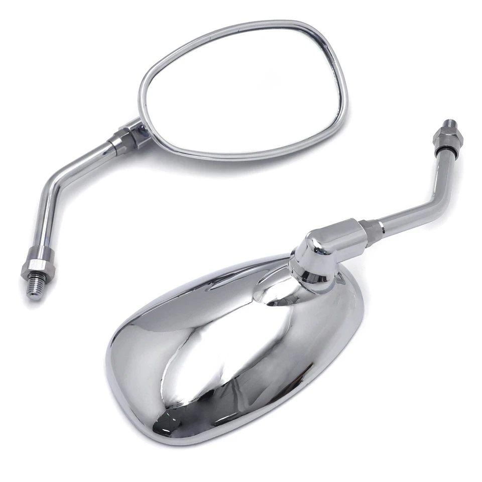 Espejos retrovisores de carreras de 10 mm para motocicleta Yamaha Road Star V-Star cromados Foto 3 de 4