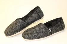 TOMS Chunky Cable Knit Alpargata Womens Size 6 Cozy Black Loafers Shoes 10018874