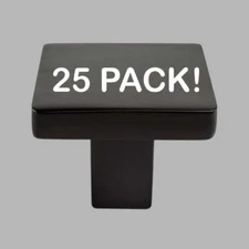 BERENSON 25 PACK Contemporary Advantage One Square Knob Matte Black 0951-1055-P