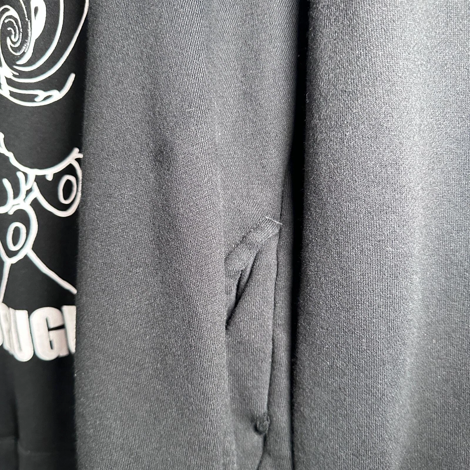 UNDERCOVER Taglia M Felpa con cappuccio sotto copertura nera deformata GuruGuru orso