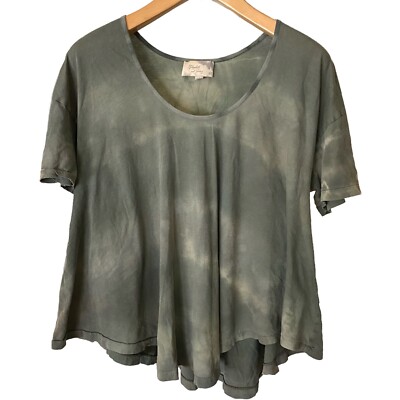 Elizabeth James Green Tie Dye Flutter T Shirt Medium