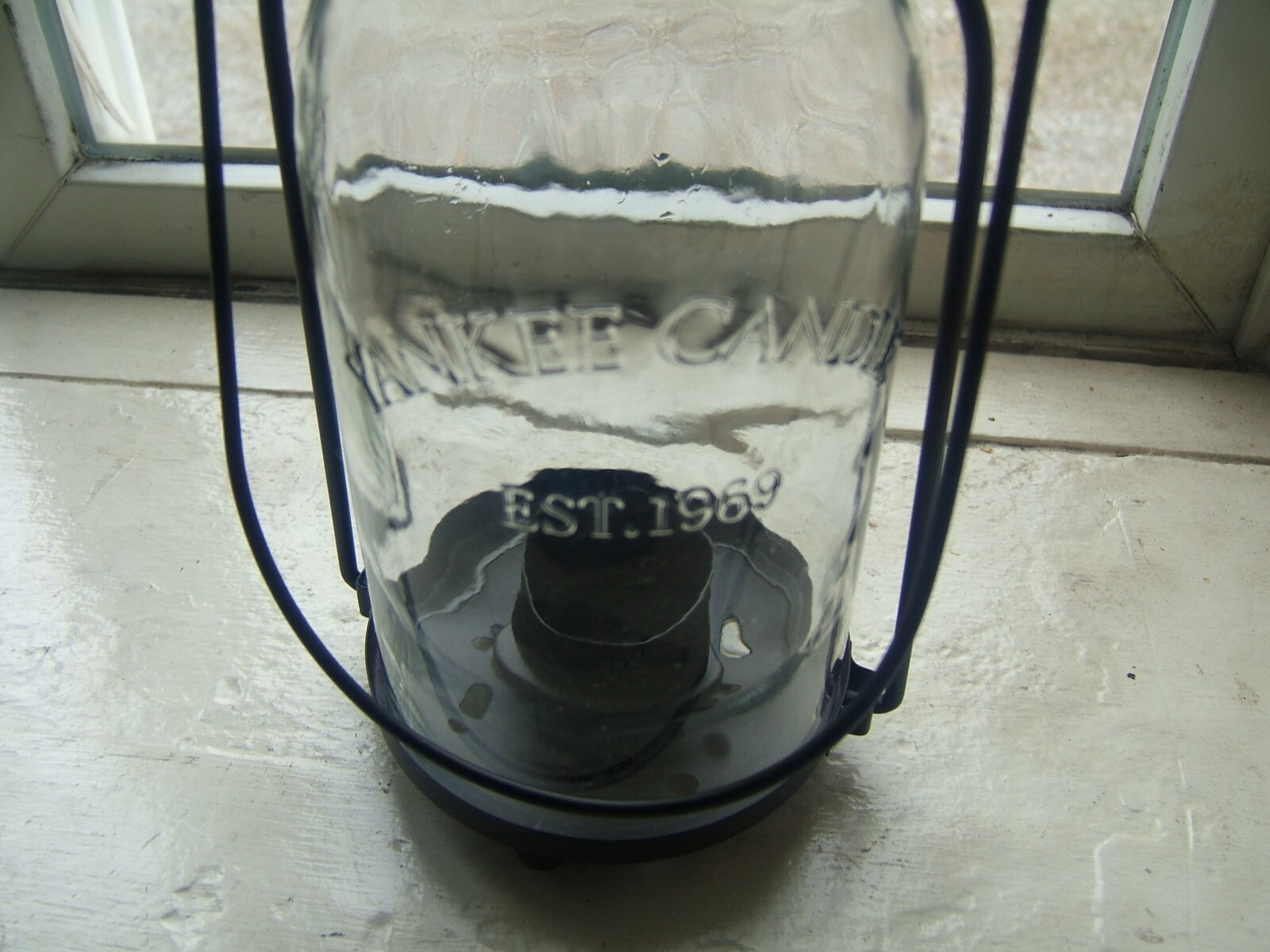 Yankee Candle Tea Light Glass Mason Jar Lantern Black Hanging Lantern