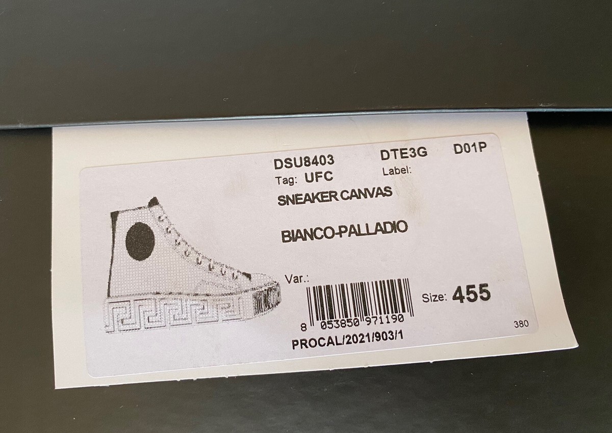 Versace White Palladium High-top Canvas Sneakers 12.5 US (45.5 Euro) DSU8403 Versace Women main image 2