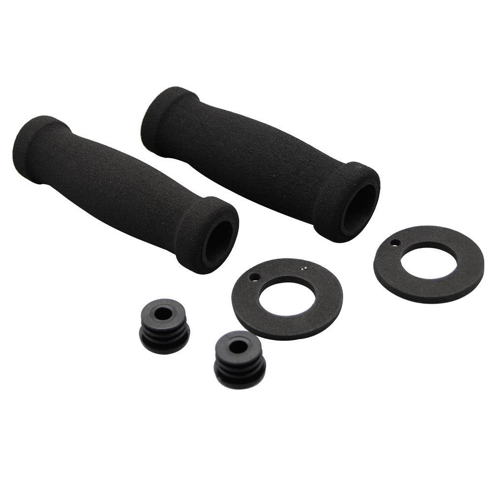 BikeIt Motorcycle Foam Grips Motorbike Handlebar Grip Black Pair 22/25mm