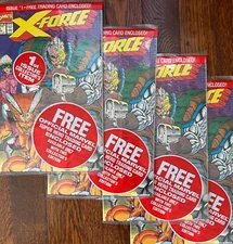 Lot of 4 X-FORCE #1 (all CABLE cards) unopened polybagged reverse negative