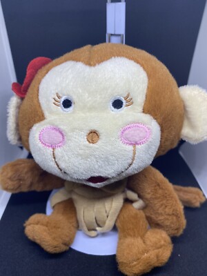 Monkey With Coconut Bra Plush 7 Hula Skirt Hawaiian Lei Flower Girl Great Fun