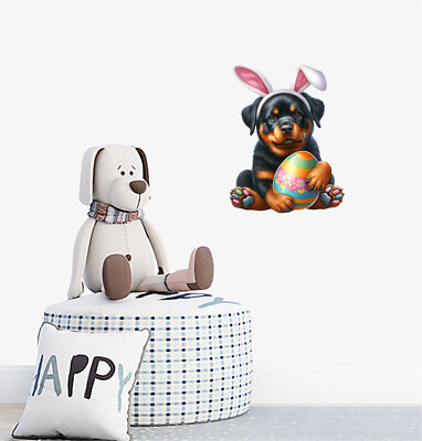 Wandbild Ostern Hund Ei Schlafzimmer Kinderzimmer bunt Van Vinyl Aufkleber Abziehbilder a9466
