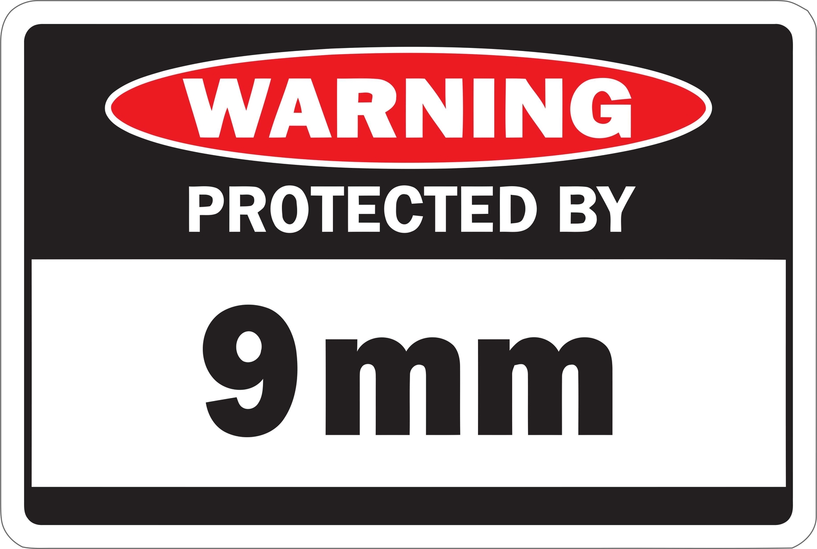 WARNING PROTECTED BY 9MM Aluminum 8 x 12 Metal Novelty Danger Sign | eBay