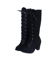 Lace Up Black Fashion Boots Vintage Style