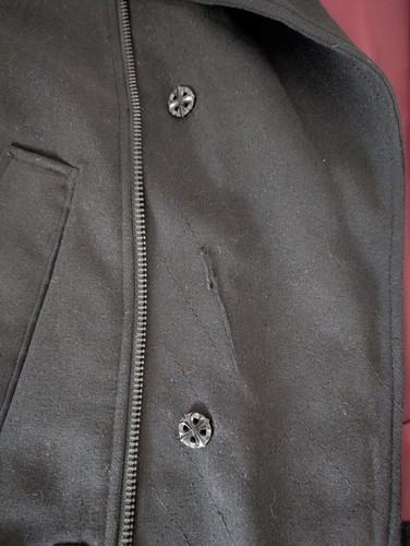 Giacca Cappotto Pea Affliction Aficionados Nero Ricamato Doppio Lato Taglia XL - Foto 6 di 11