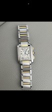 Cartier Steel Santos Silver Quartz Watch