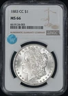 1883-CC Morgan Silver Dollar $1 NGC MS66 - Nice White Coin!