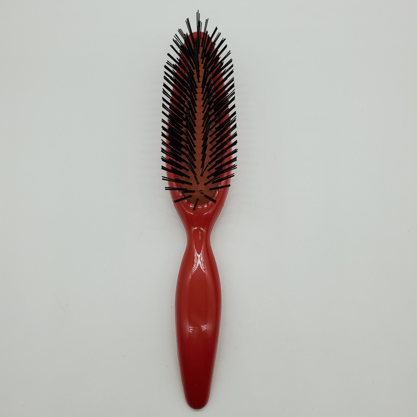 Vintage DUBL DUCK Red Plastic 9" Hairbrush 507-J Pointed Handle Brush Japan